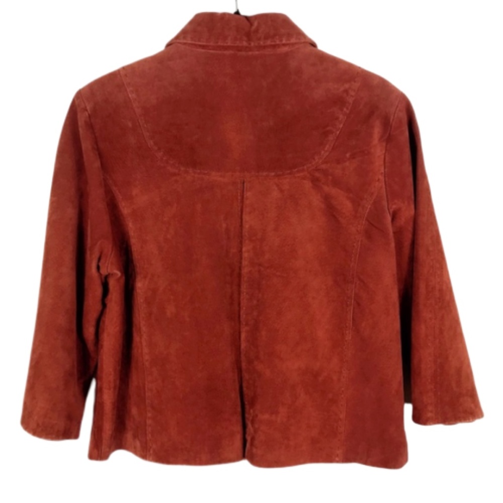 Coldwater Creek Rust Orange Leather Jacket - Picture 6 of 8